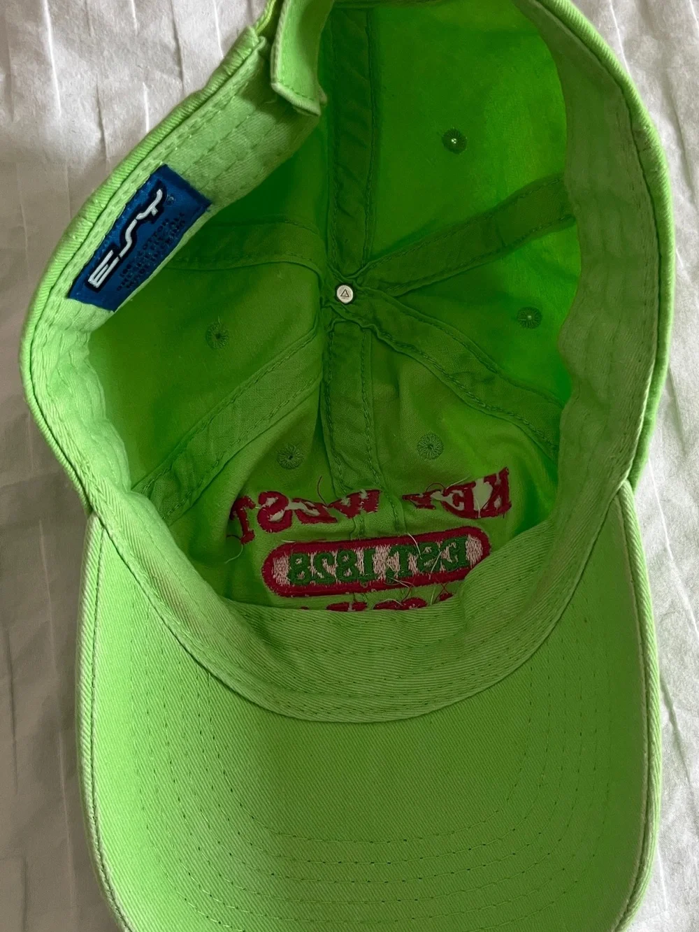 🌴 Key West Florida Bright Green + Pink Baseball Cap | Beach Travel Vacation Hat